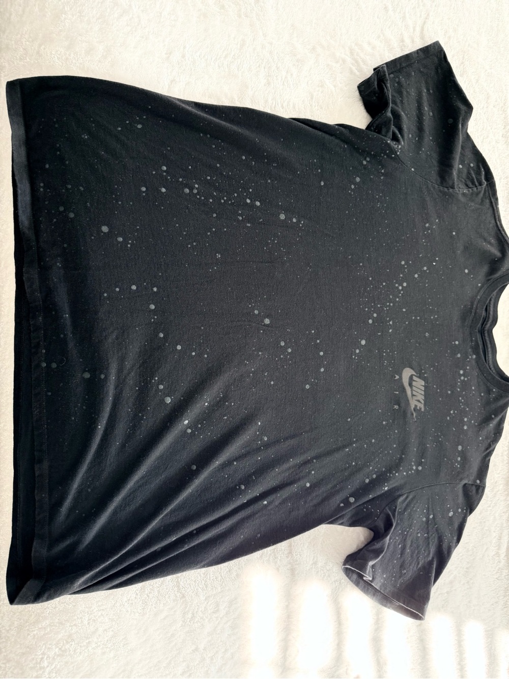 Nike Black Short-Sleeve Tee with Grey Splatter Detail